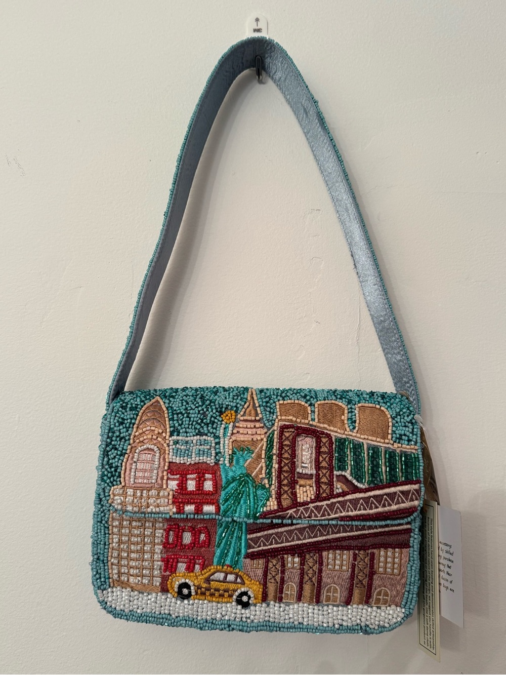 Beaded New York City Shoulder Bag